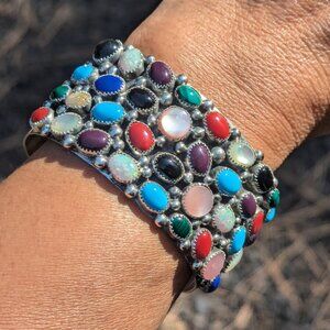 Navajo Cuff Bracelet‎ Silver Signed Handmade Native American Jewelry sz 7 ***